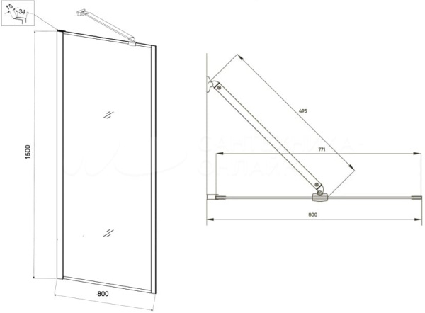 Шторка на ванну Veconi Palau PL-85B, (80x150) PL85B-80-01-C8